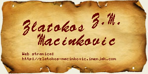 Zlatokos Mačinković vizit kartica
